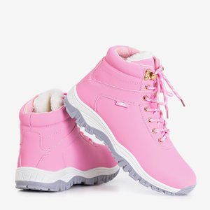 Růžové dámské izolované sněhové boty - boty