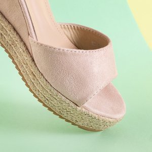 Růžové dámské klínové sandály Salome - Boty