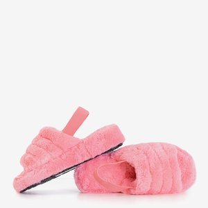 Růžové dámské kožené pantofle Fornax - Boty