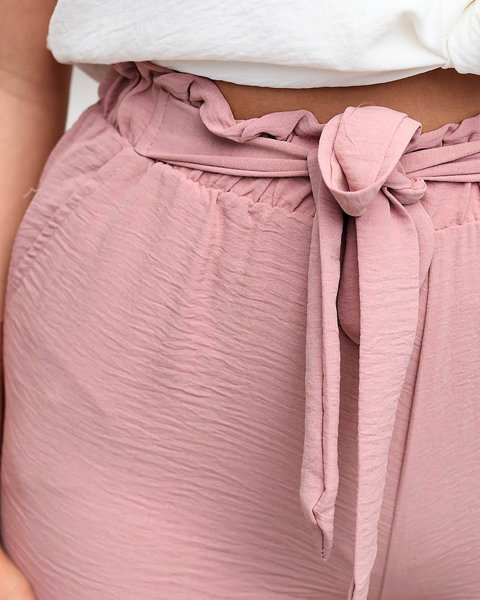 Růžové dámské krátké kraťasy s kapsami - Oblečení
