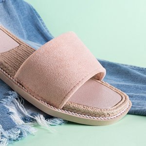 Růžové dámské pantofle Vicoria - obuv