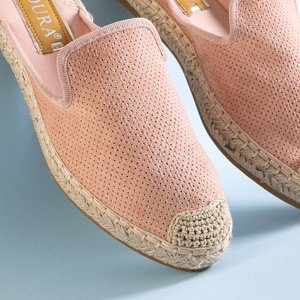 Růžové dámské růžové pantofle - Obuv