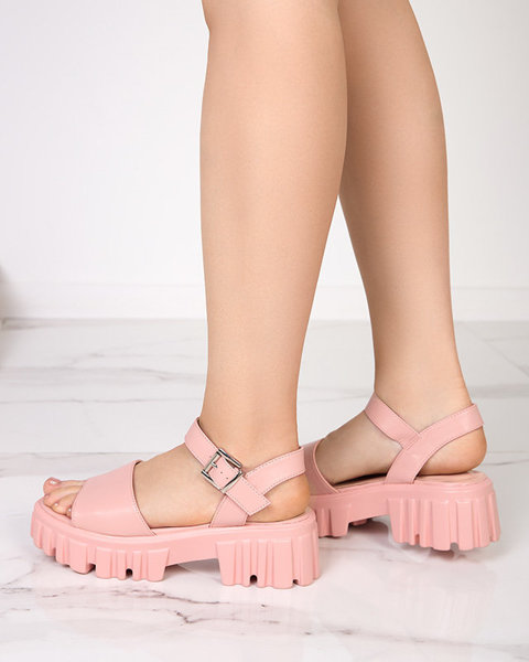 Růžové dámské sandály se silnější podrážkou Nerile - Obuv