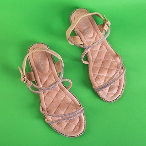 Růžové dámské sandály se zirkony Swirelli - Obuv