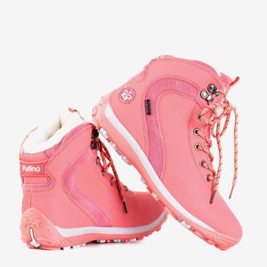 Růžové dámské zateplené sněhové boty od Alfredia - boty