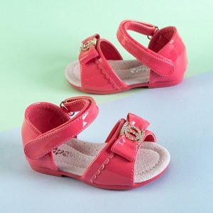 Růžové dětské sandále s mašlí Ksenia - Boty