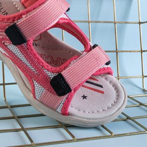 Růžové dětské sandály na suchý zip Bloccia - Boty