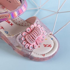 Růžové dětské sandály s ornamenty Matuk - Obuv