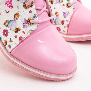 Růžové dívčí boty s ozdobnými svršky Sisiz - Obuv