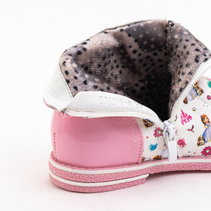 Růžové dívčí boty s ozdobnými svršky Sisiz - Obuv
