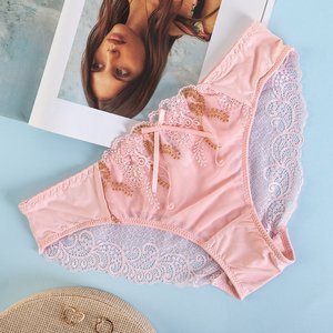 Růžové krajkové kalhotky - Spodní prádlo