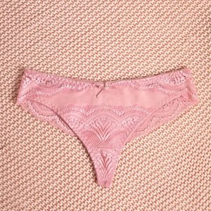 Růžové krajkové tanga - Spodní prádlo