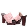 Růžové pantofle na sloupku Louise - Obuv