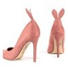 Růžové pumpy na vysokém podpatku s ušima Felisiti - obuv