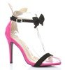 Růžové sandály Rokarde s černou mašlí - Boty