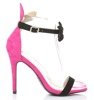 Růžové sandály Rokarde s černou mašlí - Boty