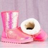 Růžové sladké mořské panny flitrové sněhové boty - Obuv
