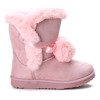 Růžové sněhové boty Bobo s bambulkami - Obuv