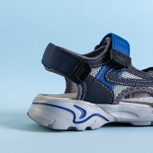Šedé a modré turbo sandály se suchým zipem pro chlapce - Boty