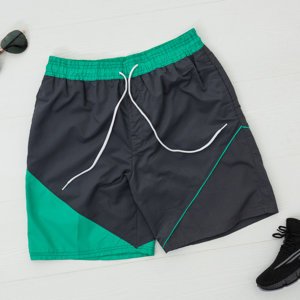 Šedé a zelené pánské sportovní kraťasy - Oblečení