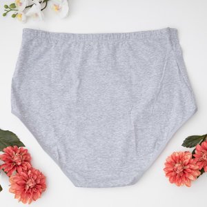 Šedé dámské bavlněné kalhotky PLUS SIZE - Spodní prádlo
