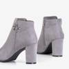 Šedé dámské boty na sloupku Votan - obuv