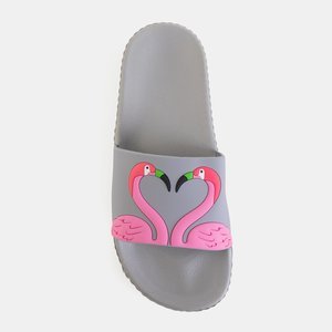 Šedé dámské pantofle Flamingo Flamo - obuv
