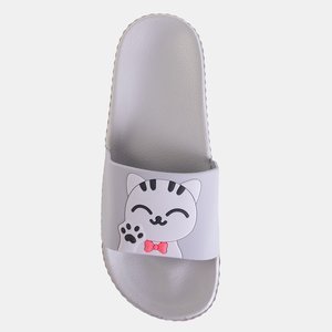 Šedé dámské sandály s kočkou Cattuso - obuv