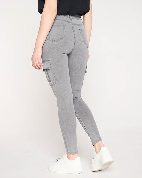 Šedé dámské úzké džíny - Oblečení