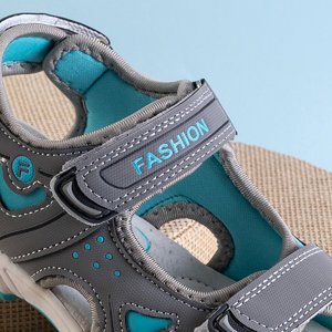Šedé dětské sandály na suchý zip - obuv