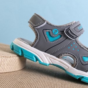 Šedé dětské sandály na suchý zip - obuv