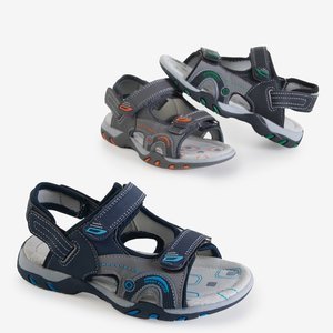 Šedé dětské sandály na suchý zip od Rupert - Footwear