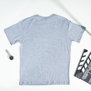 Šedé pánské bavlněné tričko - Oblečení