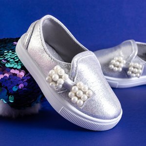 Stříbrná dětská nazouvačka na boty Jenny - Obuv