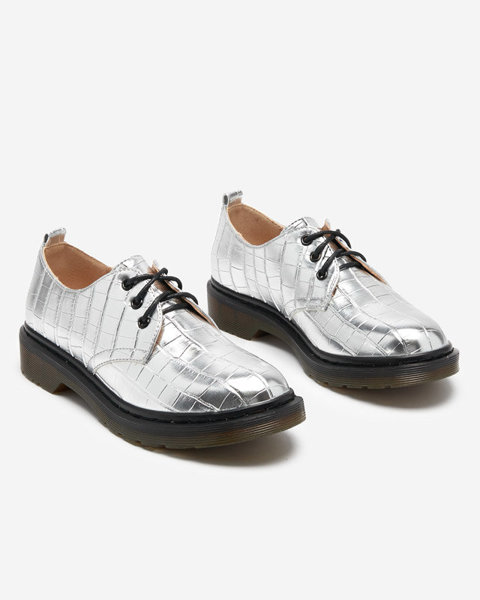 Stříbrné dámské boty s embosováním Seniri - Obuv