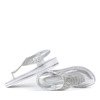 Stříbrné sandály na nízkém klínovém podpatku Alisia - Obuv