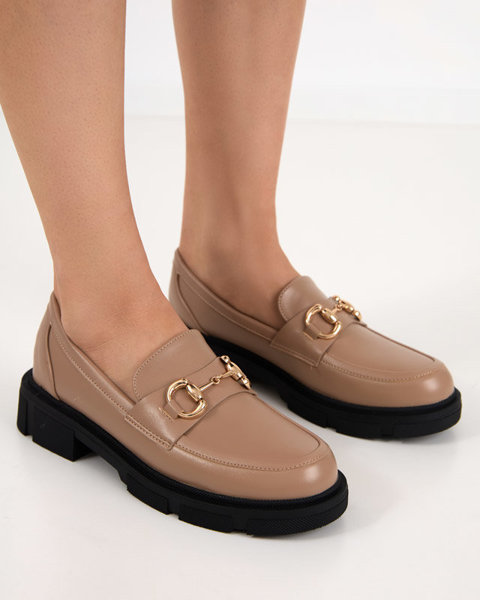 Světle hnědé dámské boty s ozdobou na špičce Veteca - Obuv