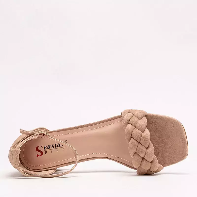 Světle hnědé dámské sandály se zdobeným pruhem Venesi - Obuv