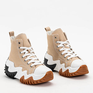 Světle hnědé dámské sportovní boty a'la sneakers Vei - Obuv