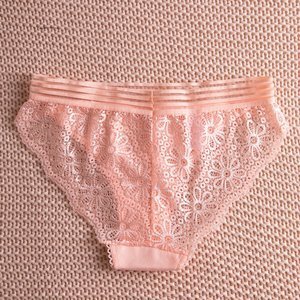 Světle růžové dámské kalhotky s krajkou - Spodní prádlo