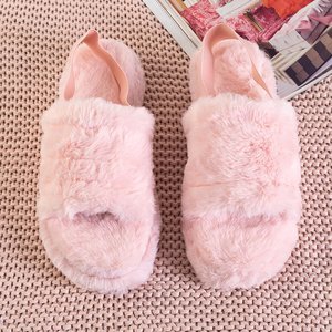 Světle růžové dámské kožené pantofle Fornaxa - boty