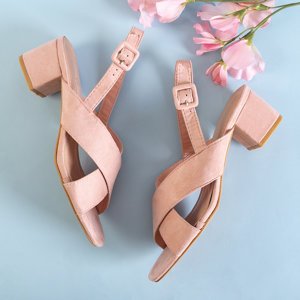 Světle růžové dámské sandály na nízkém sloupku Liora - obuv