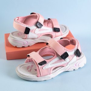 Světle růžové dívčí sandály se suchým zipem Nikolka - Boty