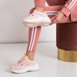 Světle růžové tenisky s holografickými vložkami Etana - obuv