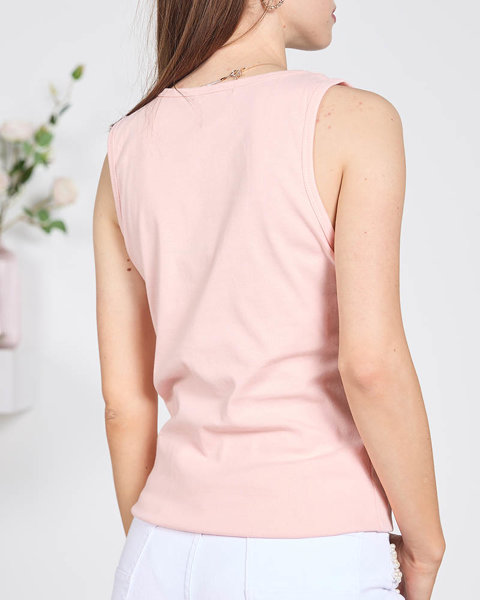 Světle růžový dámský zdobený kotěcí top - Oblečení