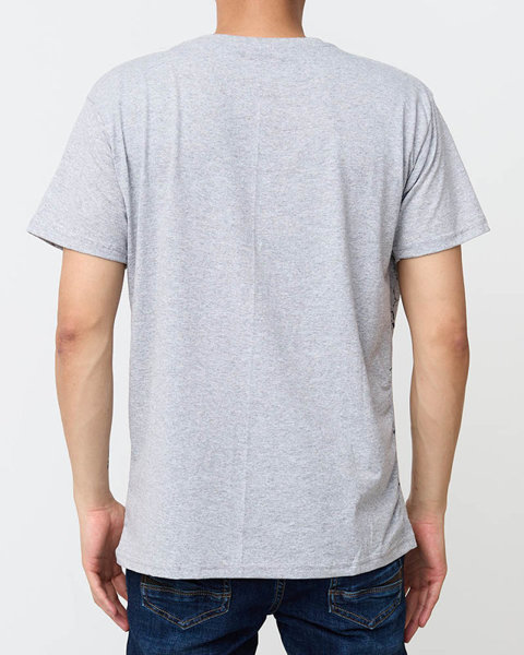 Světle šedé pánské tričko s potiskem - Oblečení