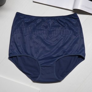 Tmavě modré dámské bavlněné kalhotky PLUS SIZE - Spodní prádlo