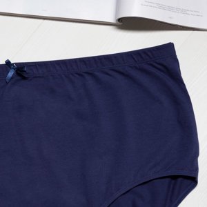 Tmavě modré dámské bavlněné kalhotky PLUS SIZE - Spodní prádlo