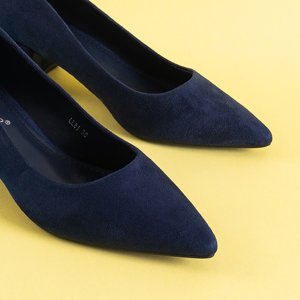 Tmavě modré dámské ekologicky semišové lodičky Taira - obuv