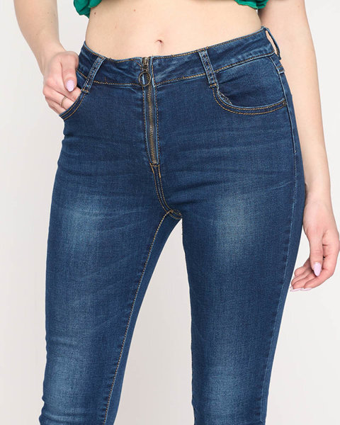 Tmavě modré dámské úzké džíny - Oblečení